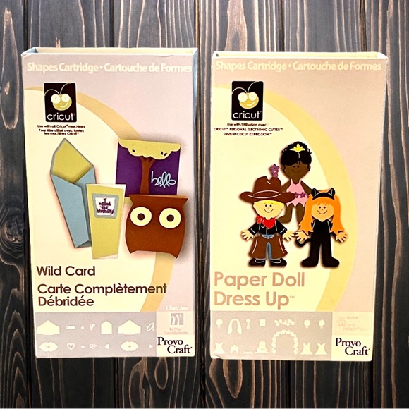 Cricut Other - Cricut shapes cartridges Provo Craft paper doll dress up wild card